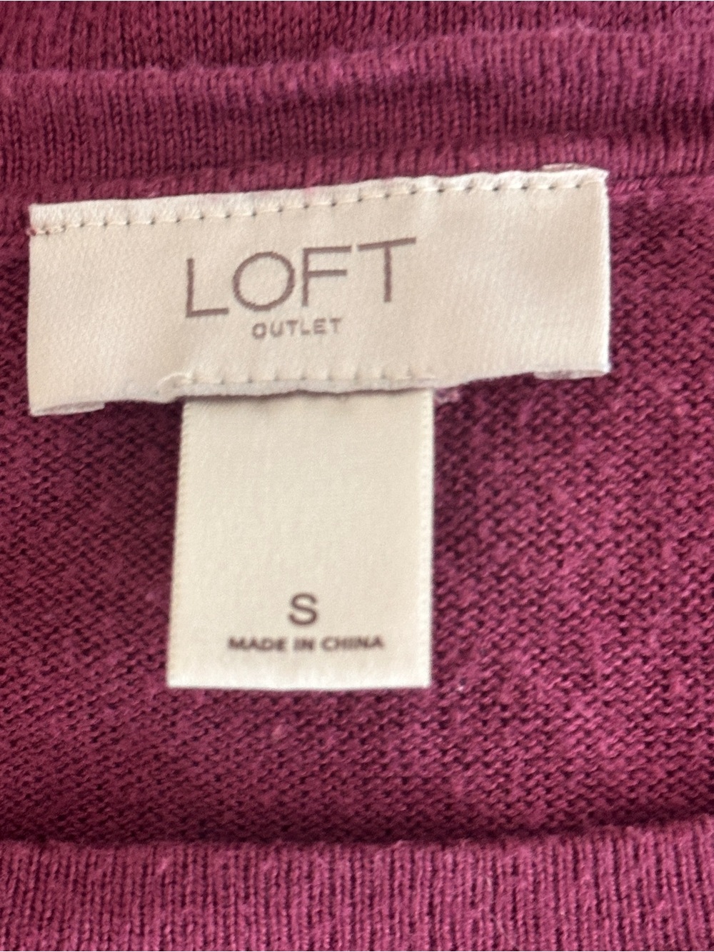 LOFT Outlet Raspberry Knit Pullover - Picture 2 of 3